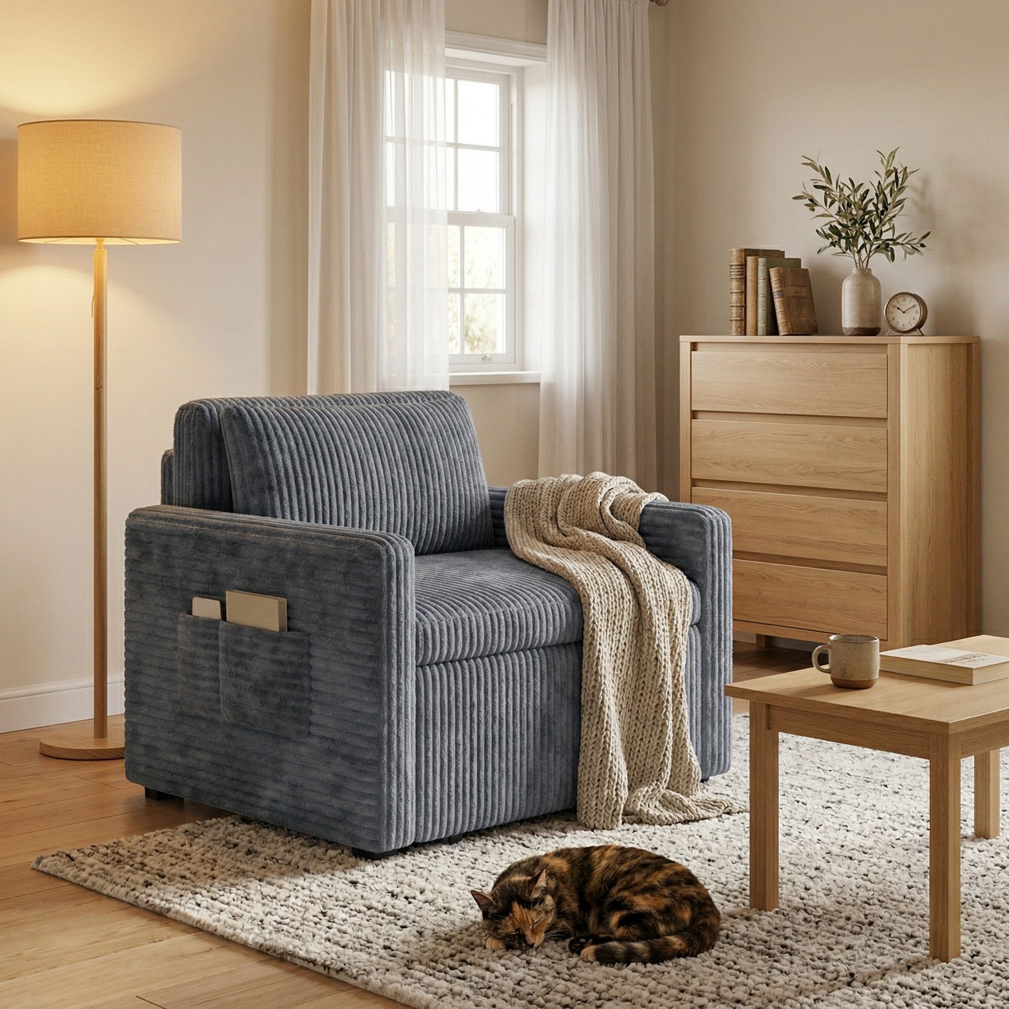 Bealife Sessel 3 in 1 Klappsessel, Schlafsessel, Liegesessel, 191 cm erweiterte (Schlafsofa)
