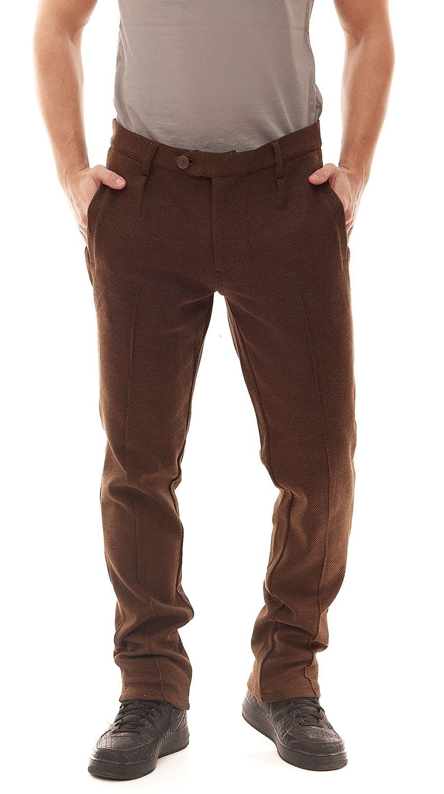 Blend Stoffhose BLEND Herren Stoff-Hose Freizeit-Hose mit Stretch-Anteil Wenzel Business-Hose Braun