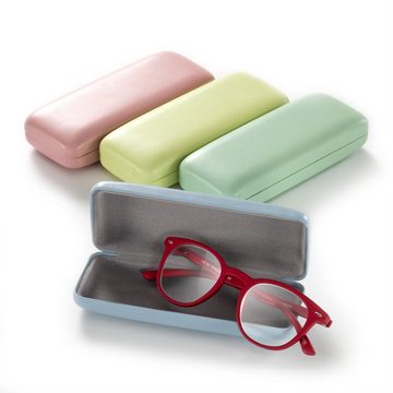 FEFI Brillenetui Hardcase, in Pastell-Farben, Set aus 1 Etui + hochwertigem Mikrofasertuch