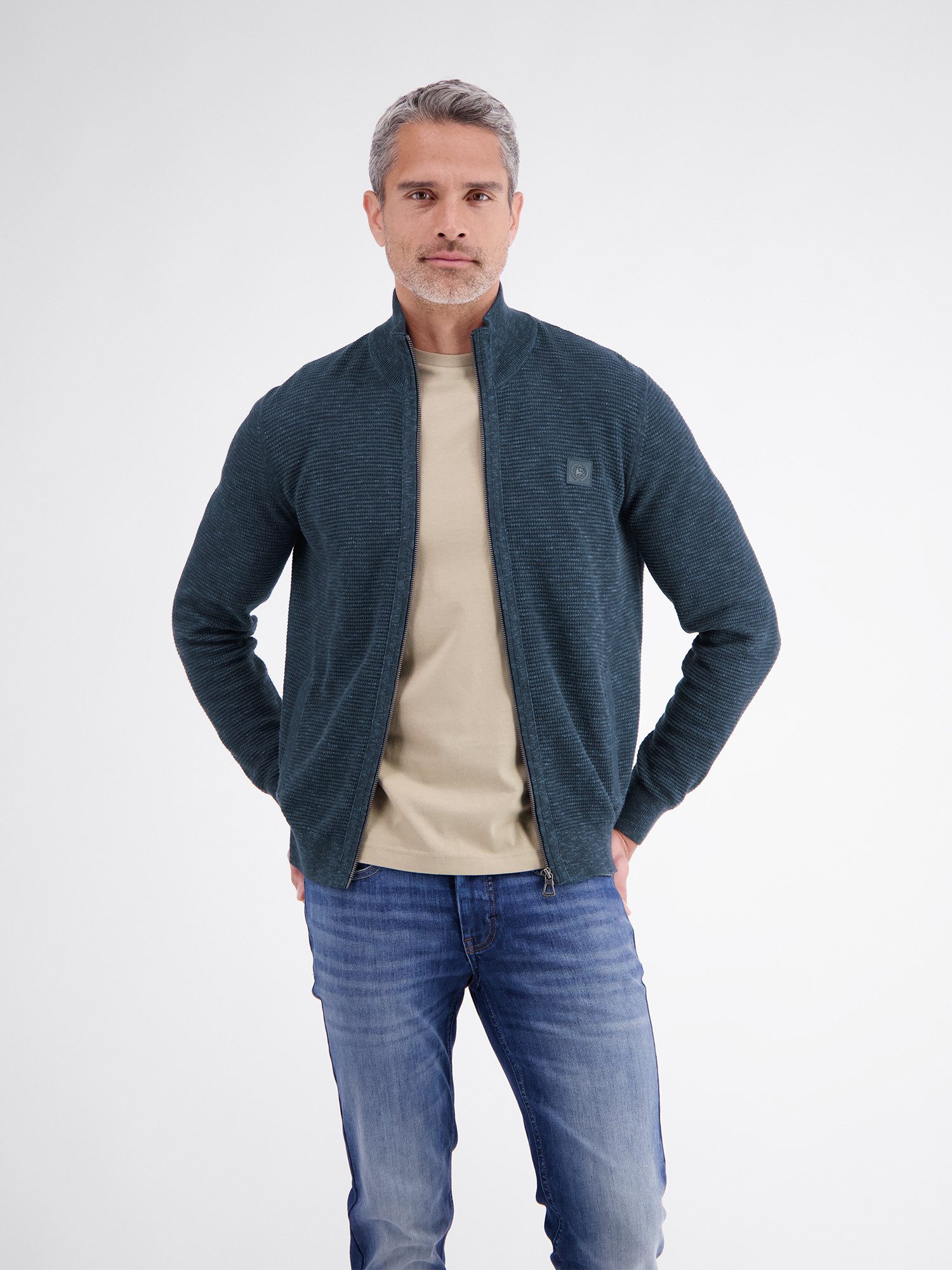 LERROS Strickjacke Sportive Strickjacke aus hochwertiger Baumwolle