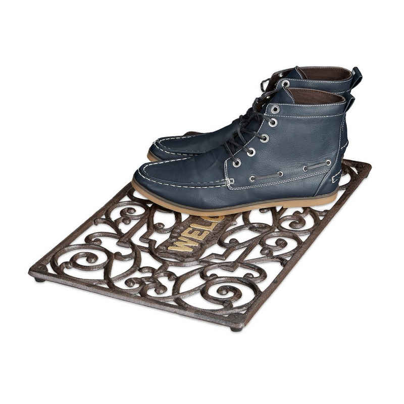 Fußmatte Fußabtreter Gusseisen, relaxdays, Höhe: 20 mm, B