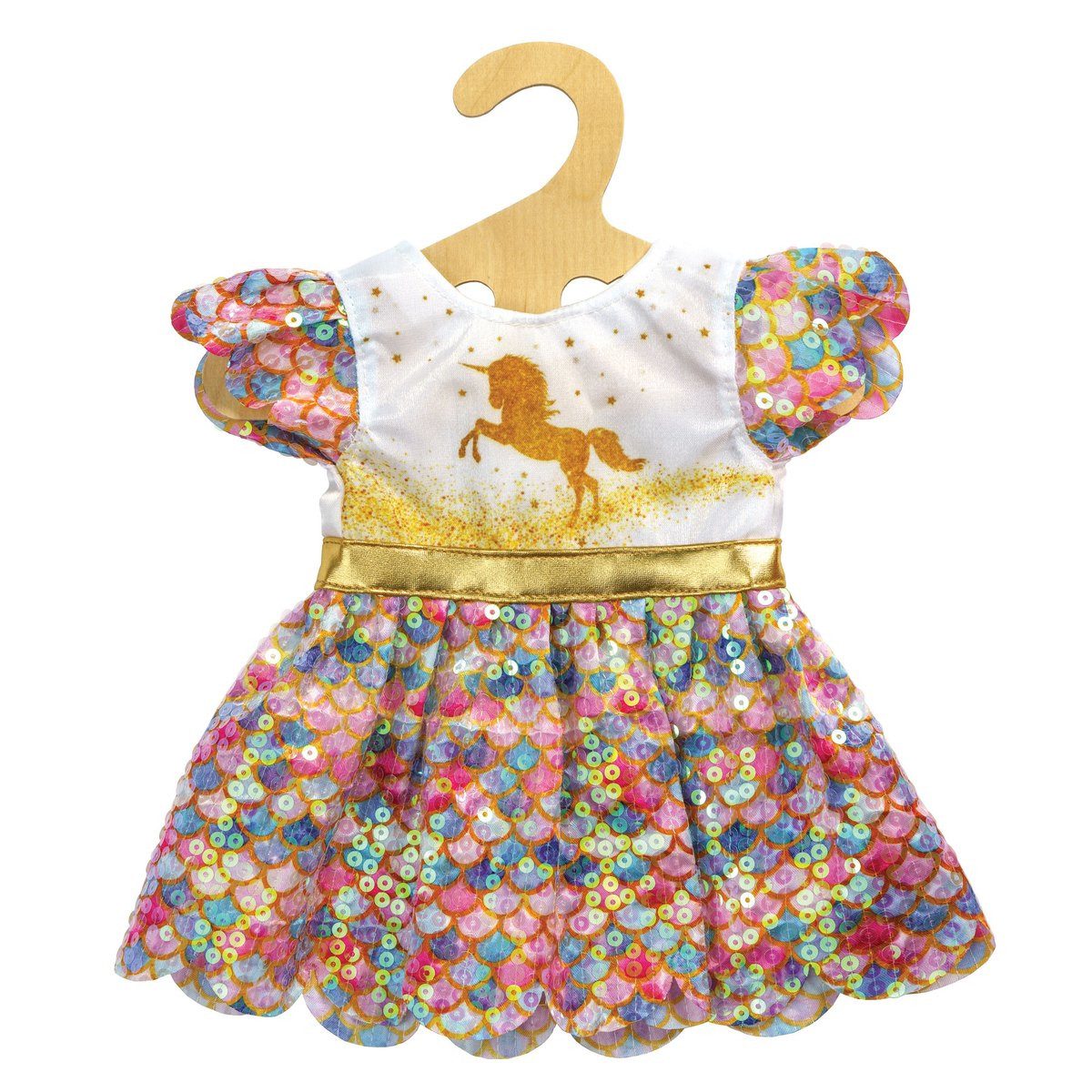 Puppenkleidung Puppenkleid Einhorn Goldy Größe 35-45cm