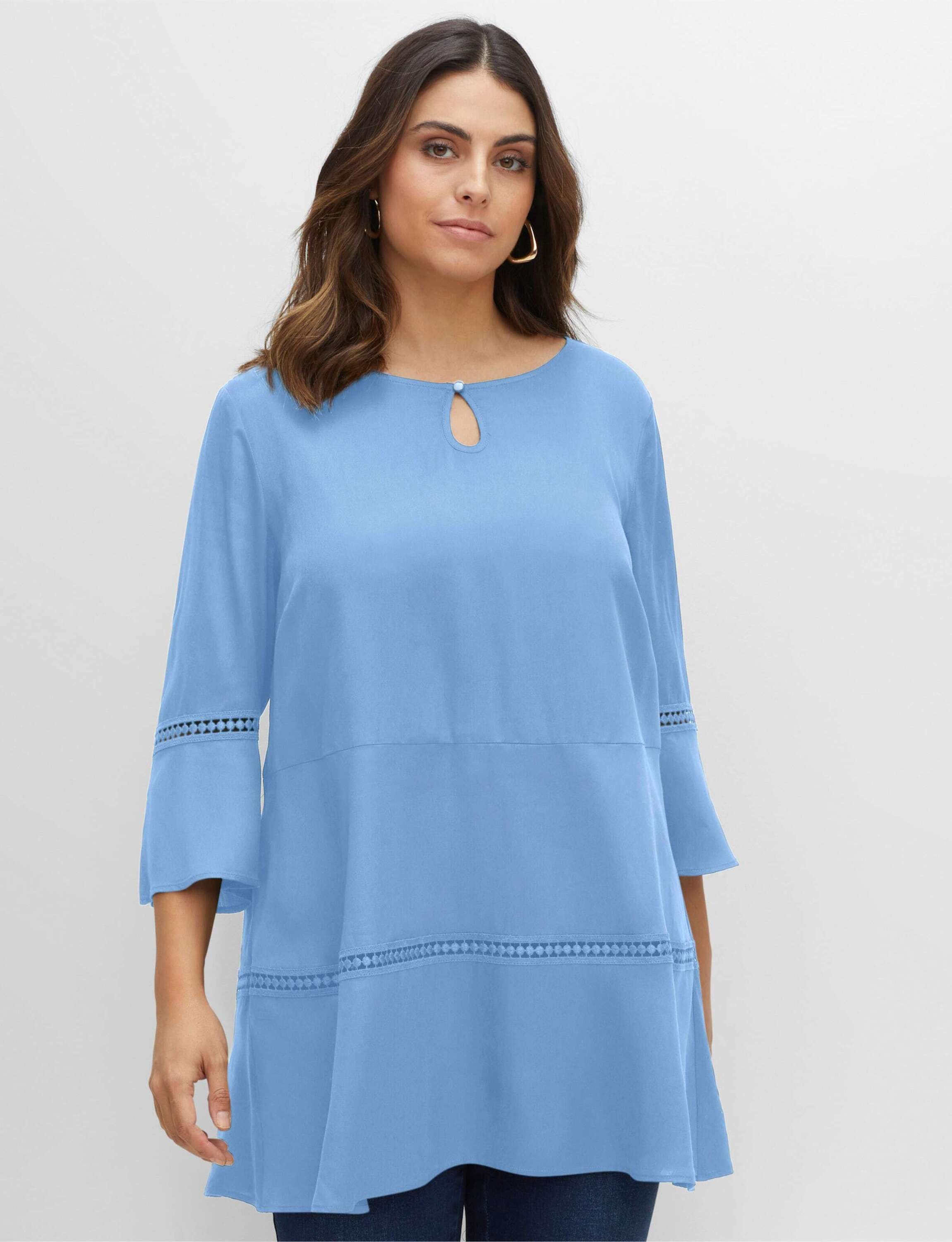 Sheego Klassische Bluse Tunika 3/4-Arm günstig online kaufen