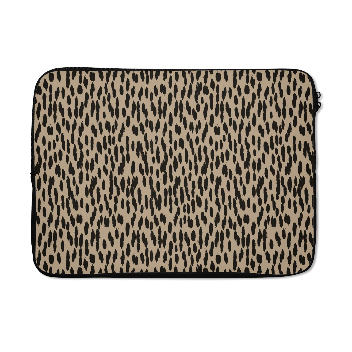 MuchoWow Laptop-Hülle Pantherdruck - Schwarz - Braun - Muster - Polka dots 13.3 Zoll, Laptopsleeve, weiches Innenfutter zum Schutz Kratzern, Laptoptasche
