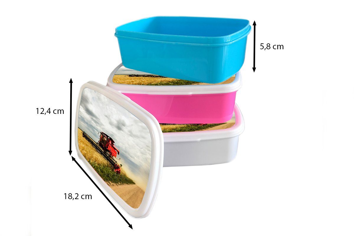 - Traktor Brotdose Kinder, - Amerika Snackbox, für rosa Erwachsene, (2-tlg), Lunchbox Kunststoff, Mädchen, MuchoWow Lebensmittel, Brotbox Kunststoff