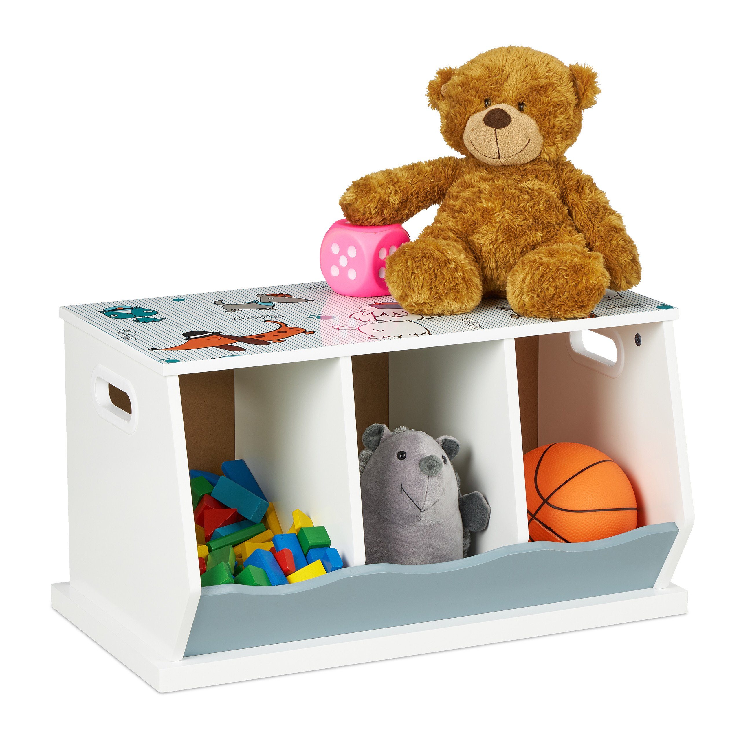 relaxdays Standregal Kinderregal mit Hundemotiv günstig online kaufen