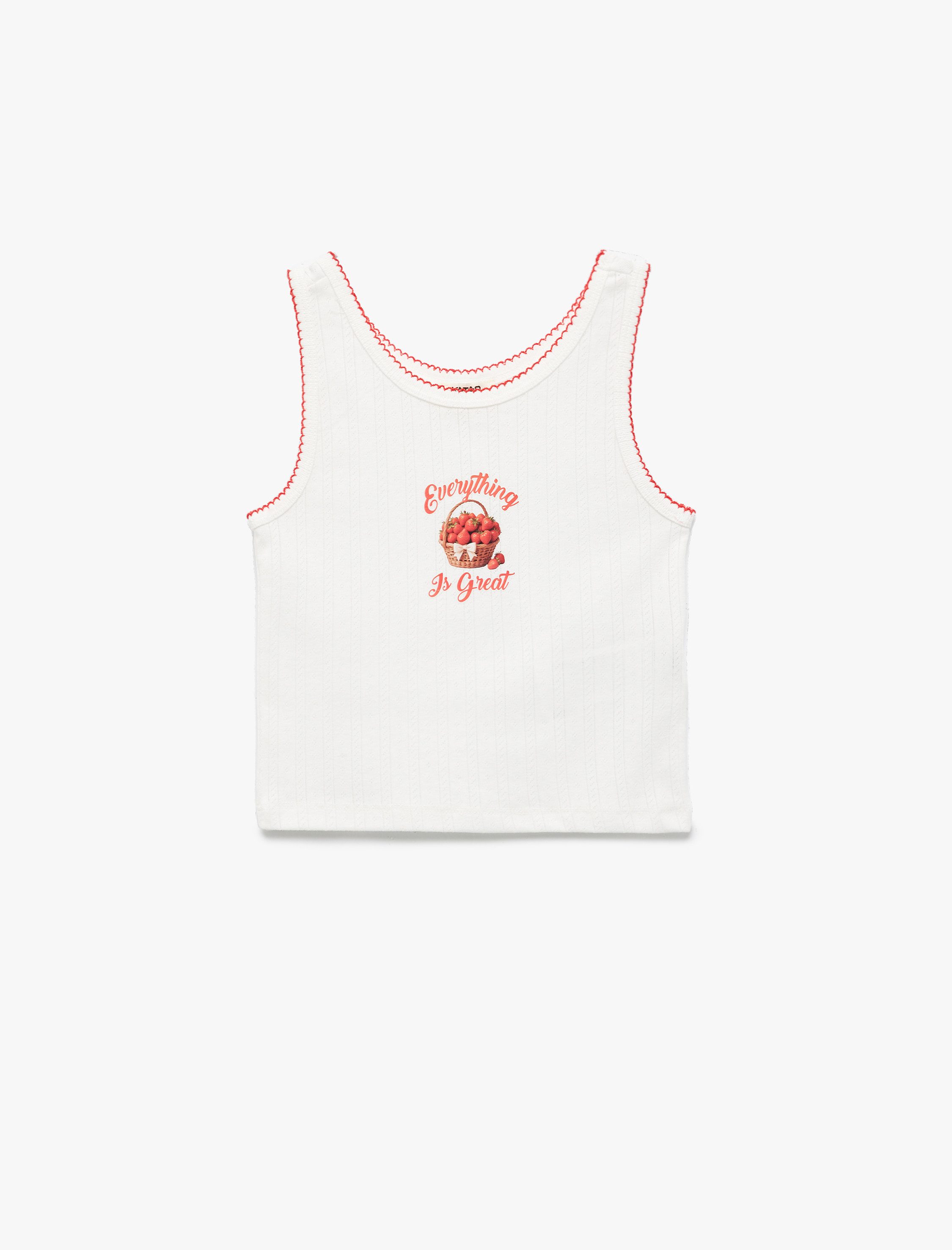 Koton Tanktop Koton Bedrucktes Ärmelloses Rundhals-Top