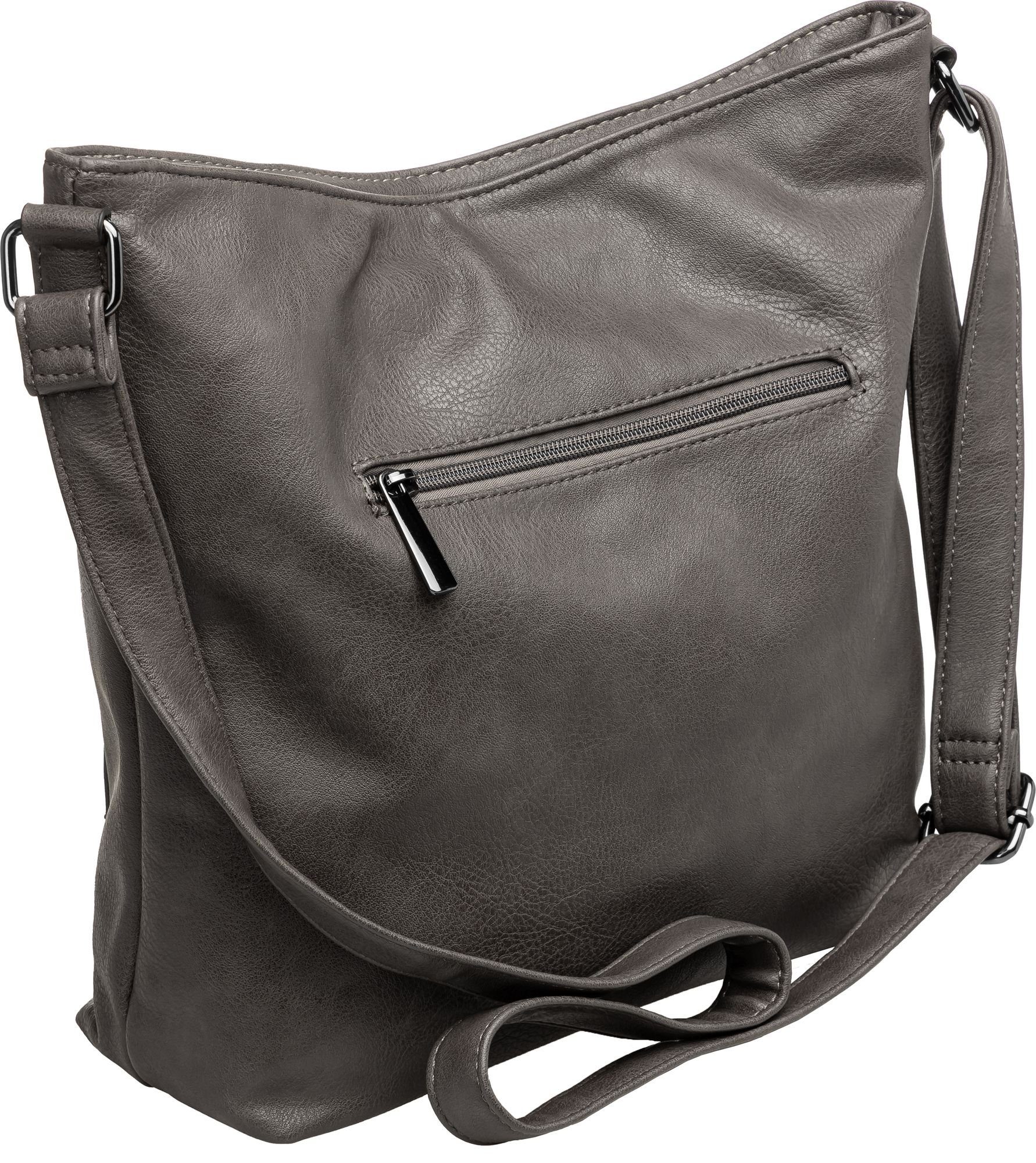 Bag Crossbody mittelgroße Umhängetasche TS1070 sportlich elegante Damen Caspar Umhängetasche dunkelgrau