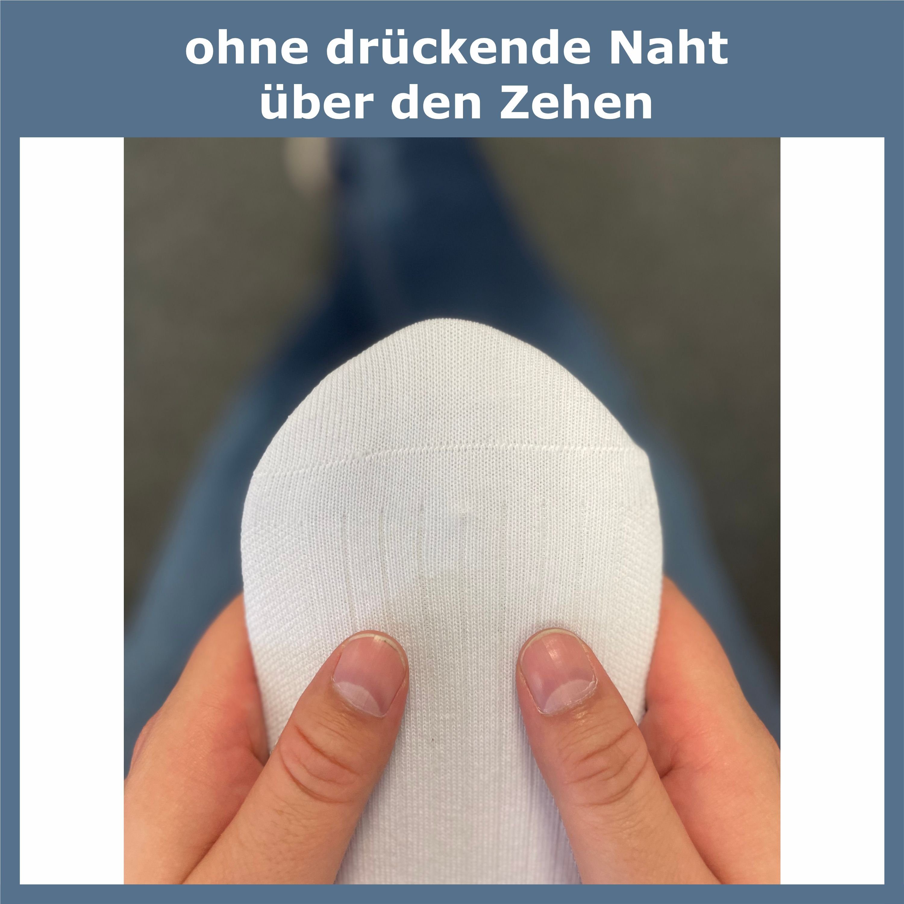 GAWILO Diabetikersocken für Damen ohne Gummibund & ohne Naht - kurze Socke (6 Paar) Breiter Piquet-Strick am Komfortbund, Venensocke aus weicher Baumwolle