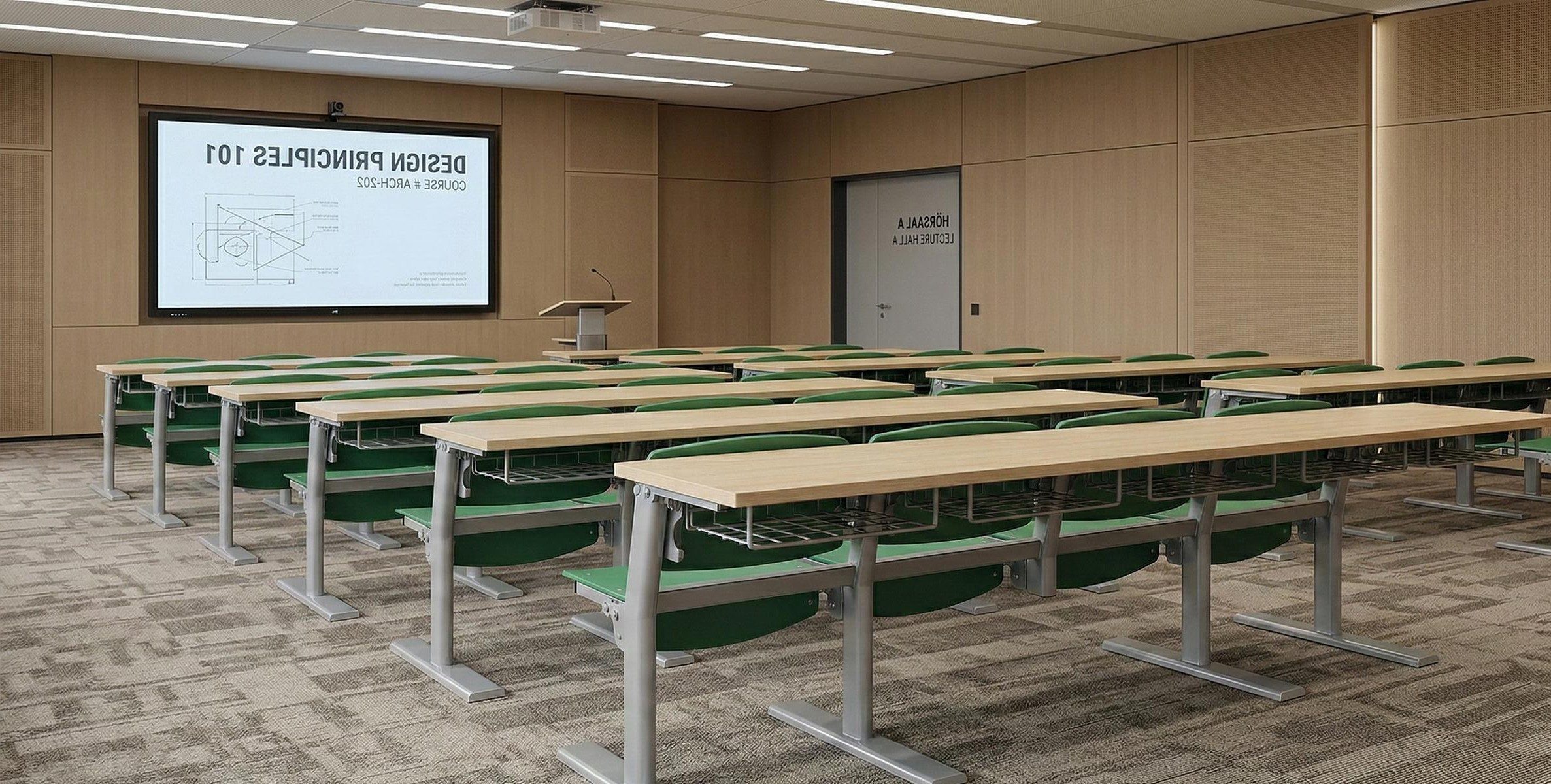 Xlmoebel Schreibtisch Modularer Schreibtisch in Grün mit Sitzplätzen und Metallgestell (mit Sitzplätzen), Made in Europa