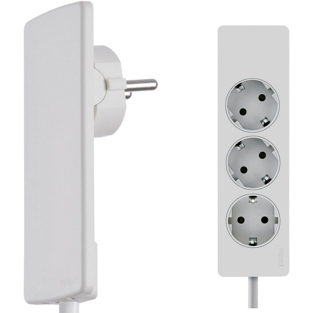 Evoline EVOline 151000156300 Steckdosenleiste 3fach Weiß Schutzkontakt 1 St. Steckdosenleiste (Kabellänge 1.50 m)