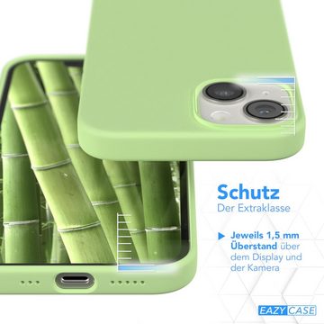 EAZY CASE Handyhülle Premium Silikon Case für Apple iPhone 14 6,1 Zoll, Bumper Case kratzfest Hülle mit Kameraschutz Handycover Softcase Grün