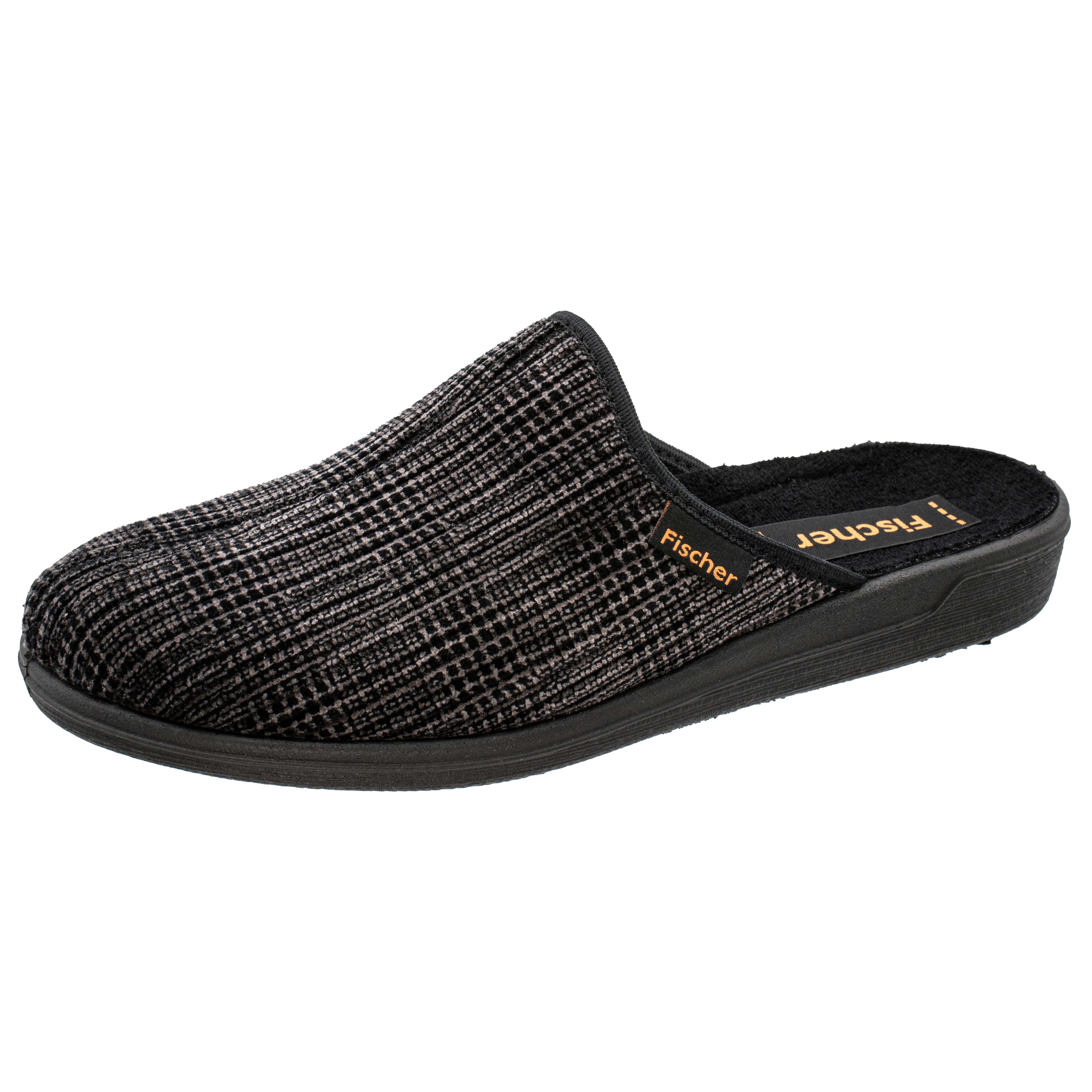 Fischer-Markenschuh Frank Pantoffel Cordsamt, Frotteefutter
