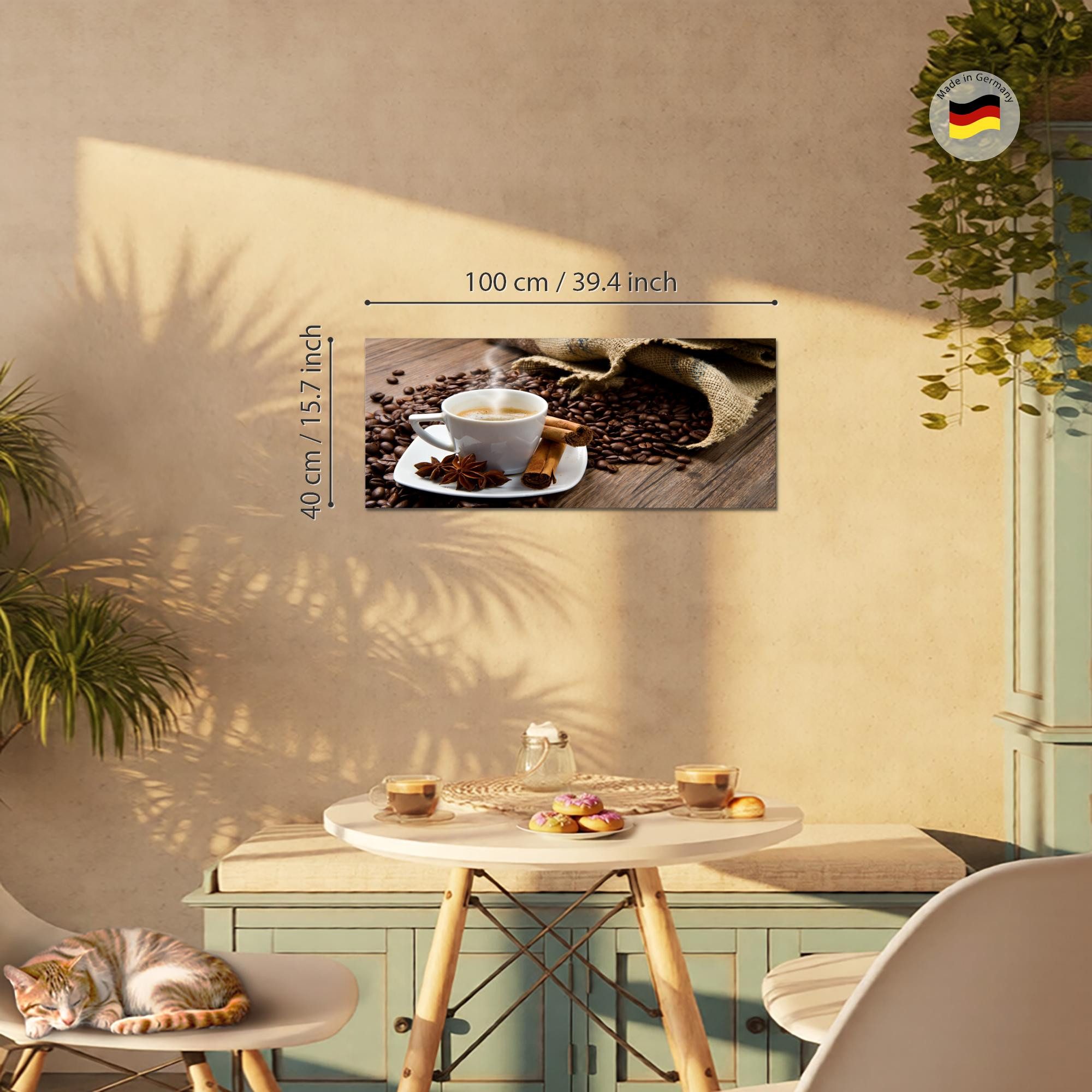 Runa Art Wandbild Küche Kaffee Bild auf Vlies Leinwand Coffee Esszimmer Küchenbilder, 100L x 40B cm – Bild 2 von 5