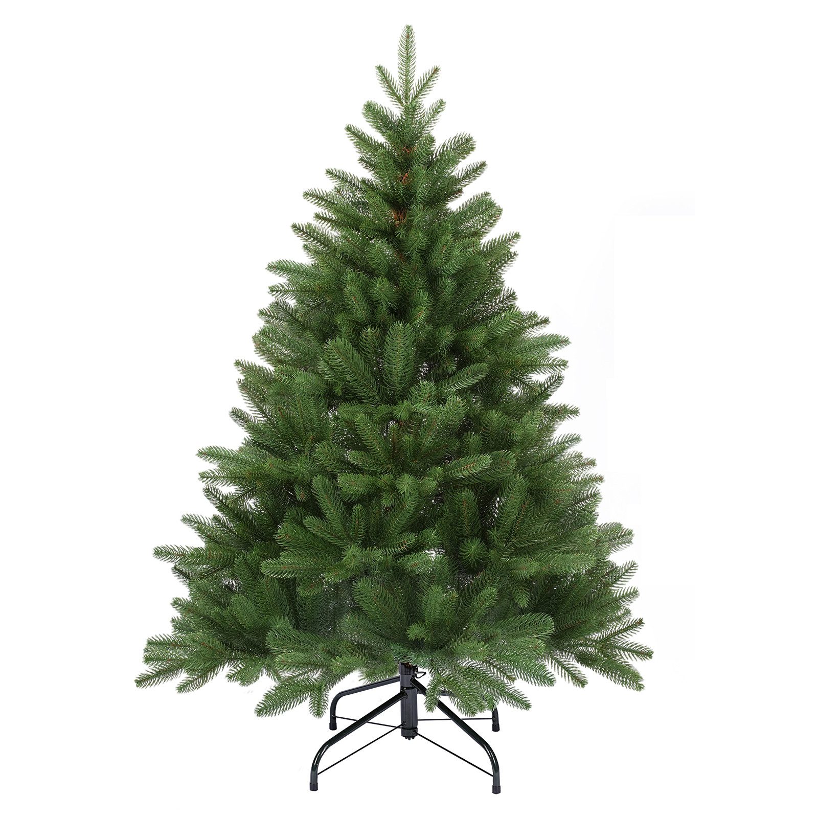Salcar Künstlicher Weihnachtsbaum Künstlicher Tannenbaum mit 100% PE Spritzen Weihnachtsbaum Naturgetreu, Fichte, 120 cm Künstlicher Christbaum mit 677 PE Spritzen