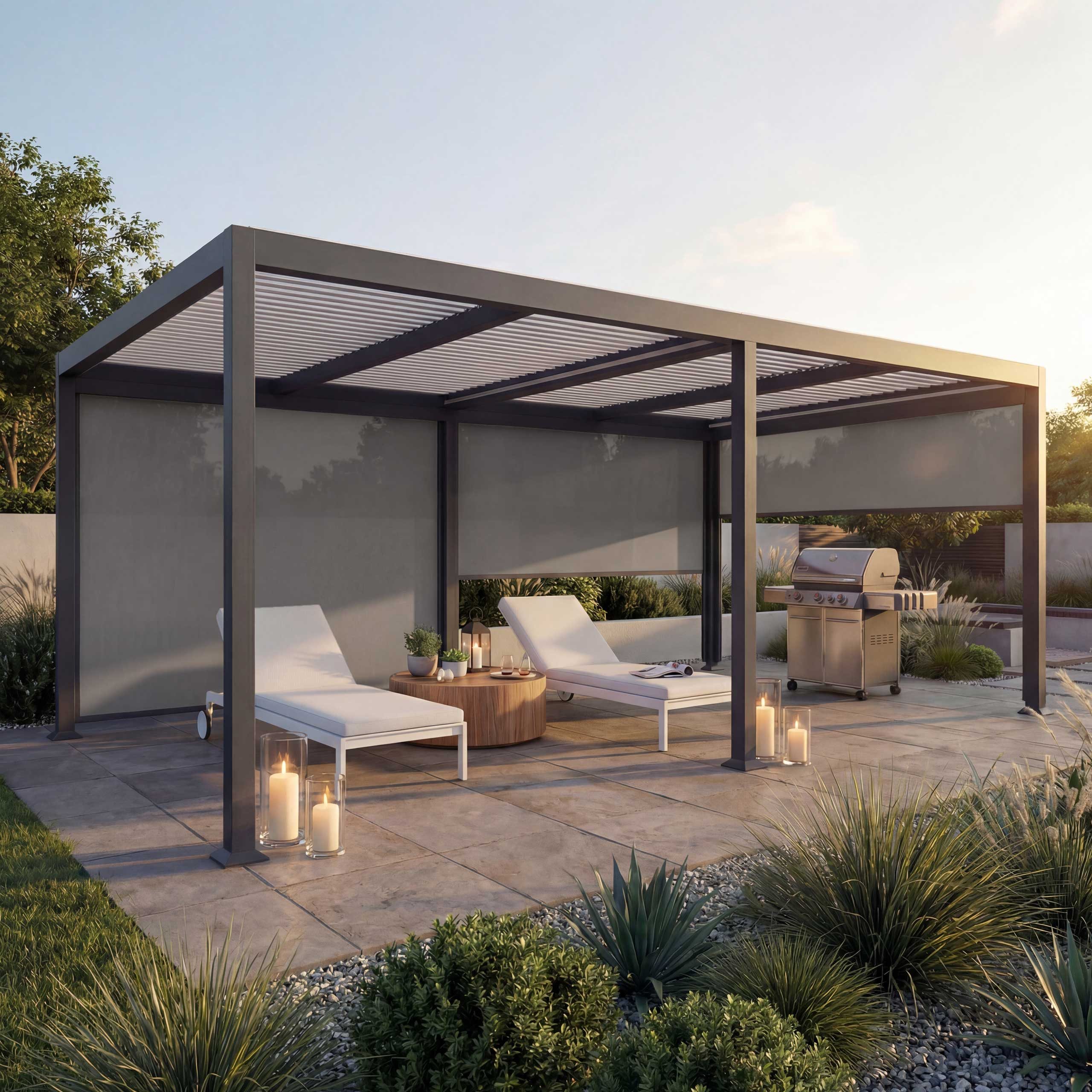 MCW Pergola MCW-L41-3S, BxTxH: 590x306x224 cm, Inklusive Füße für eine stabile Standfestigkeit