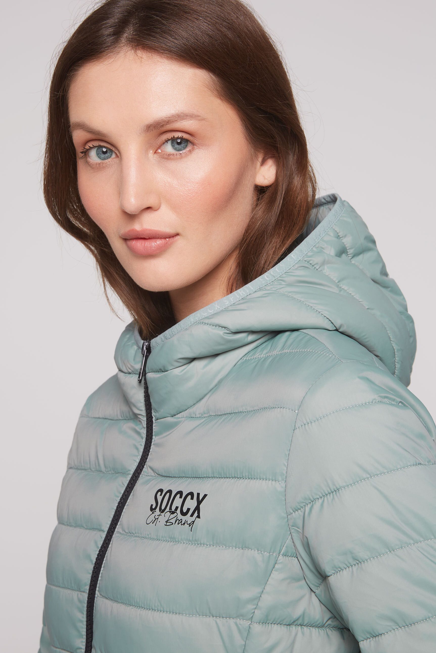 SOCCX Outdoorjacke mit elastischem Saumabschluss
