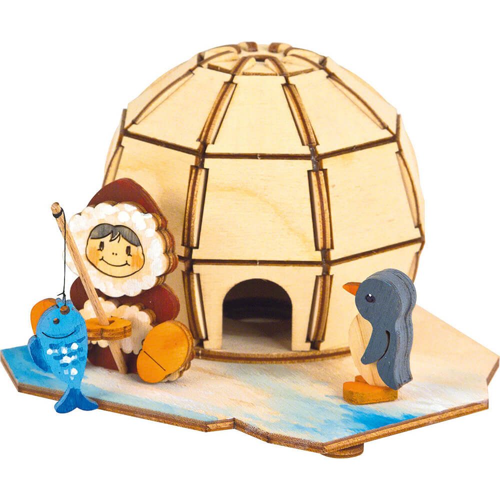 Kuhnert Räuchermännchen Bastelset Rauchhaus Iglu (9cm) von Drechslerei Kuhnert