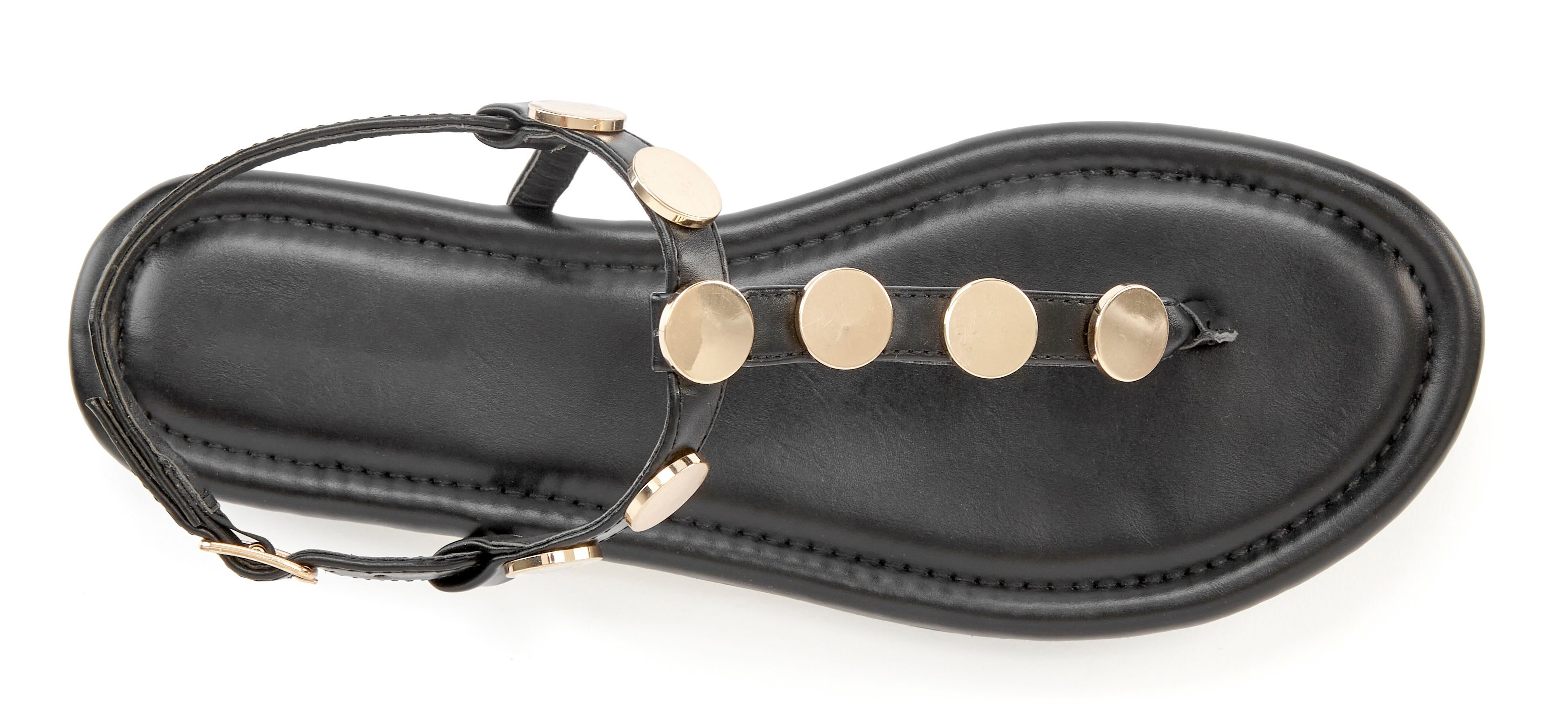 Vivance Sommerschuh, offener Schuh, Sandalette, Sandale mit goldfarbenen Schmuckelementen VEGAN