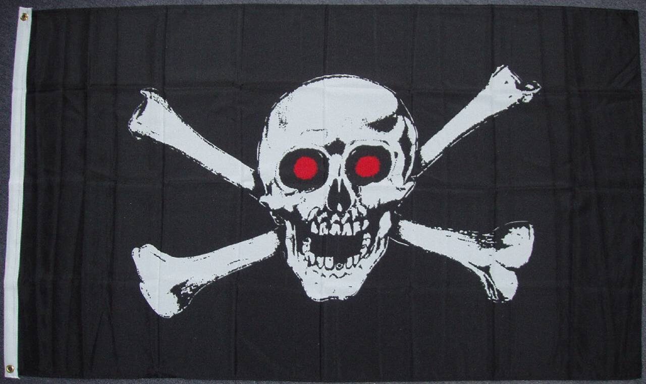 flaggenmeer Flagge Pirat mit roten Augen 80 g/m²