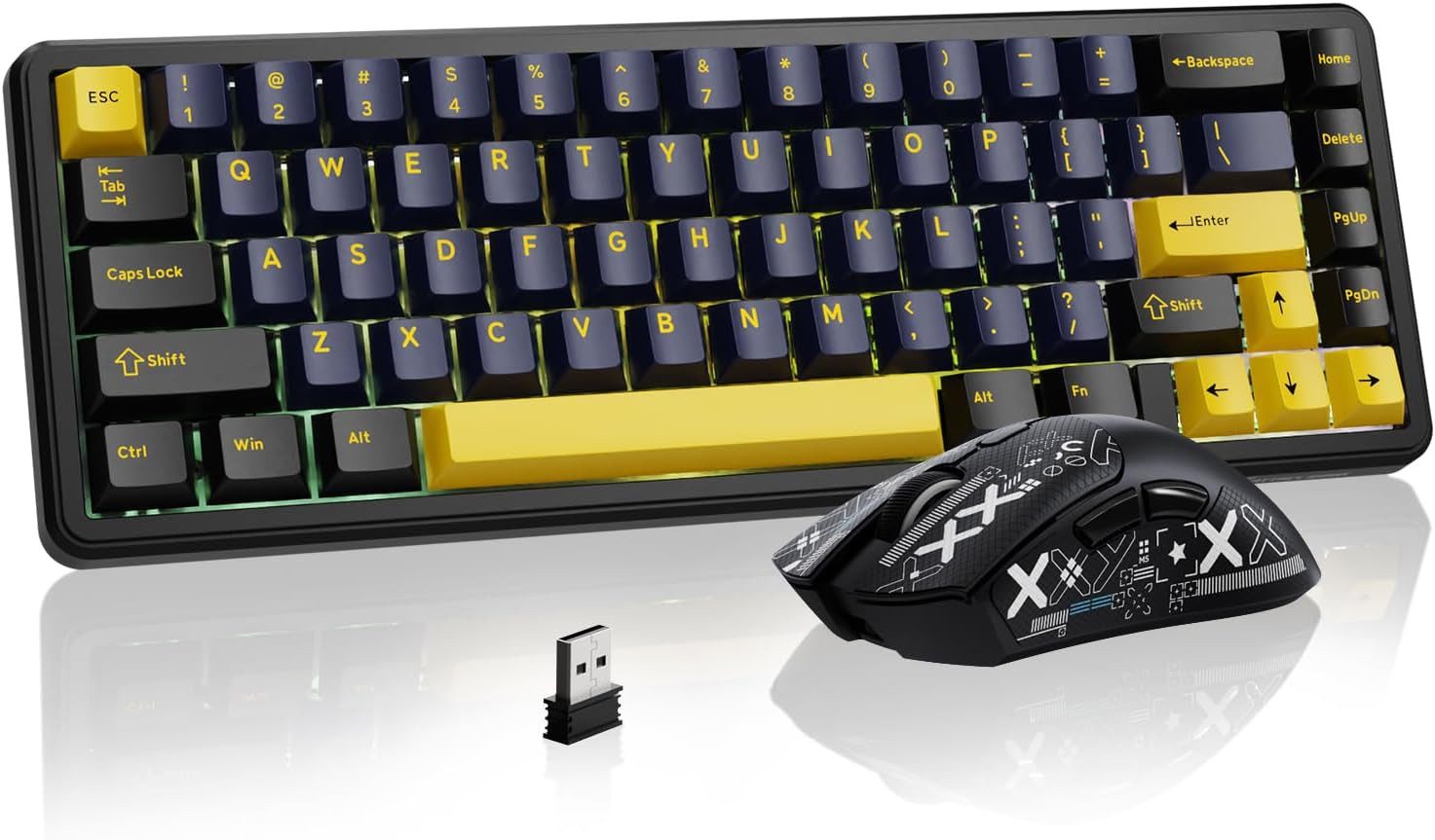 ATTACK SHARK Gaming 65% RGB 8000Hz High Speed Tastatur- und Maus-Set, Magnetische Tastatur mit leichter Maus 18000 DPI RGB Set