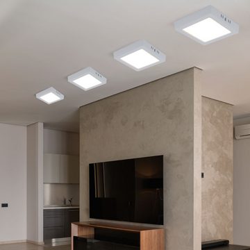 V-TAC LED Deckenleuchte, LED-Leuchtmittel fest verbaut, Warmweiß, Aufbaupanel Deckenlampe Flurleuchte LED Küchenlampe L 16,7cm 2er Set