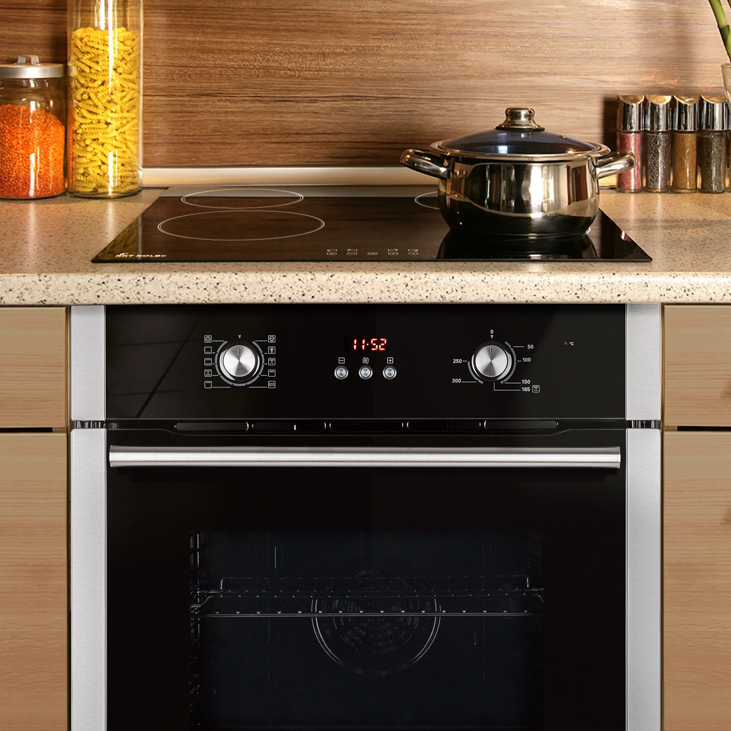 KKT KOLBE Backofen-Set Backofen und Kochfeld SET8805CH5900RL, Herdset / Heißluft / Einbauherd / Einbaubackofen / Dualzone