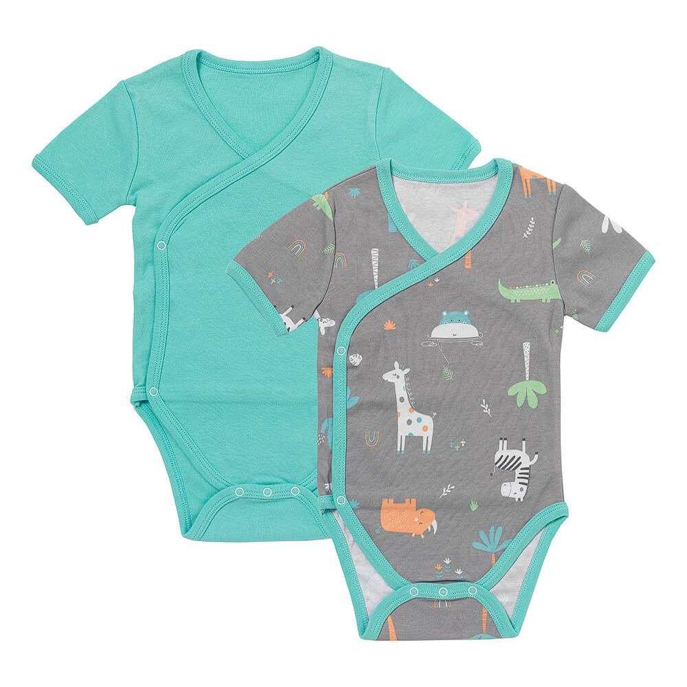 Schlummersack Langarmwickelbody Bio Baby-Wickelbodys kurzarm 2er-Pack OEKO-TEX zertifiziert