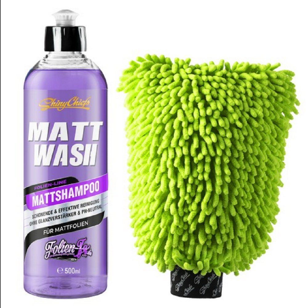 ShinyChiefs MATTWASH - MATTSHAMPOO 500ml + WASH WORMY GREEN SET Auto-Reinigungsmittel (2-St)