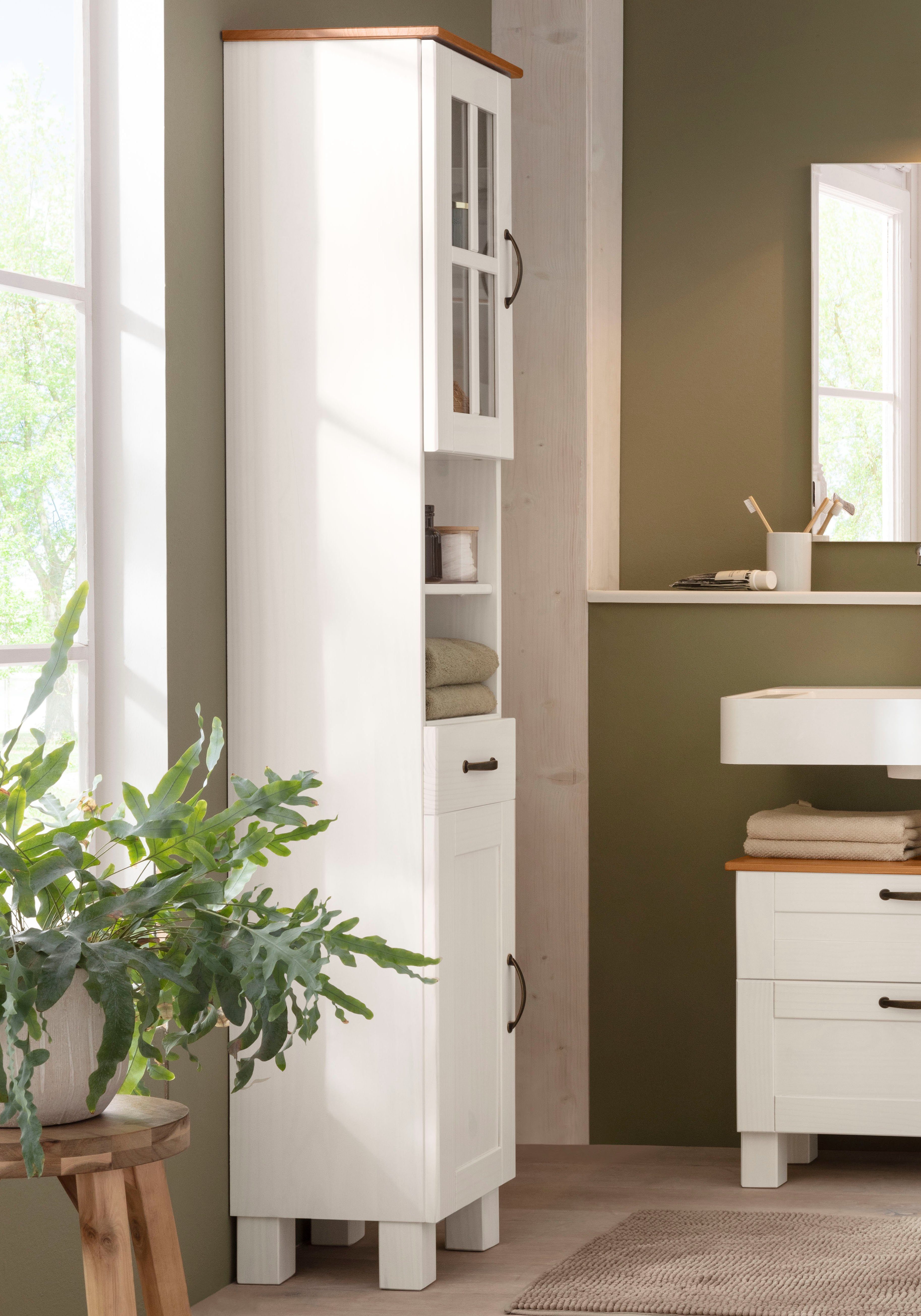 Home affaire Hochschrank Rodby FSC®-zertifiziertes Massivholz, Breite 33cm, günstig online kaufen