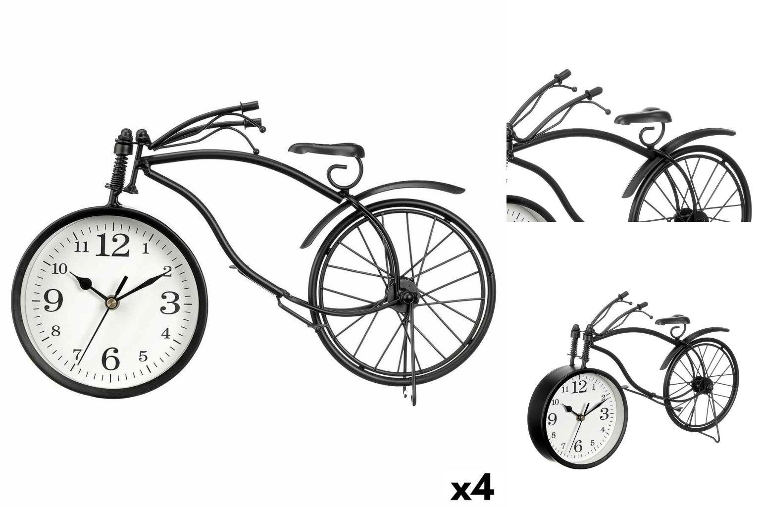 Gift Decor Uhr Metall 22 Tischuhr cm Schwarz 36 x 4 x Stück 7 Fahrrad