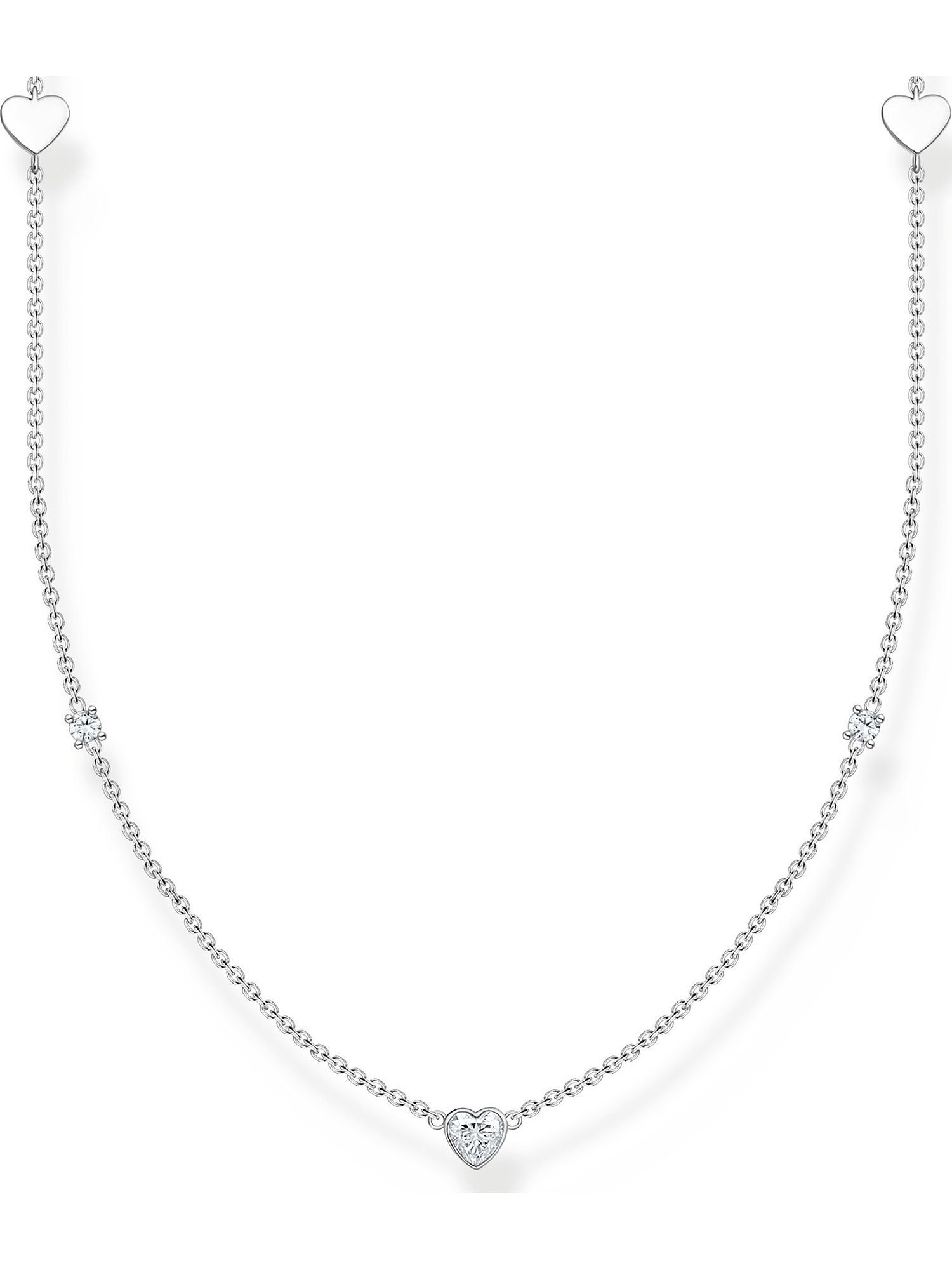 THOMAS SABO Silberkette Thomas Sabo Damen-Kette 925er Silber Zirkonia, Charming