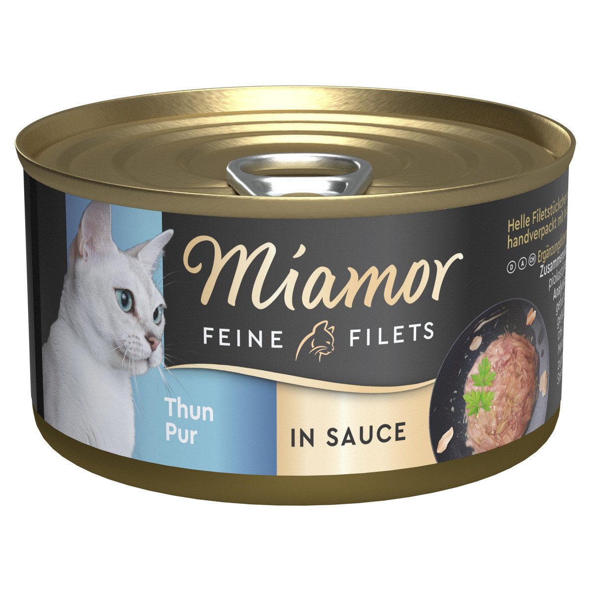 Miamor Feine Filets Thunfisch Pur in Sauce 85 g - 24 Stück, Nassfutter für: Katze