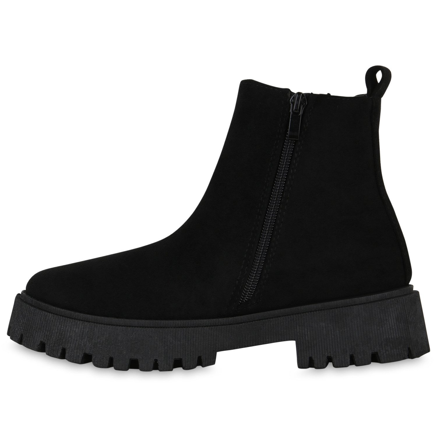 VAN HILL 840729 Stiefelette Damen Klassische Stiefeletten Plateau Vorne Boo günstig online kaufen