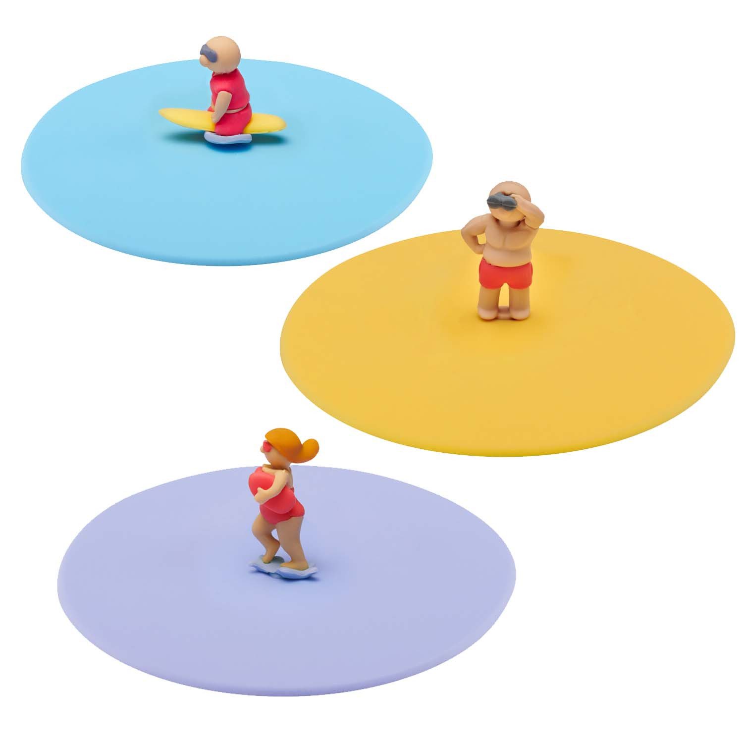 Lurch Glas LURCH Mein Deckel Strandwache 3er Set Ø 10,5 cm Silikon, Silikon