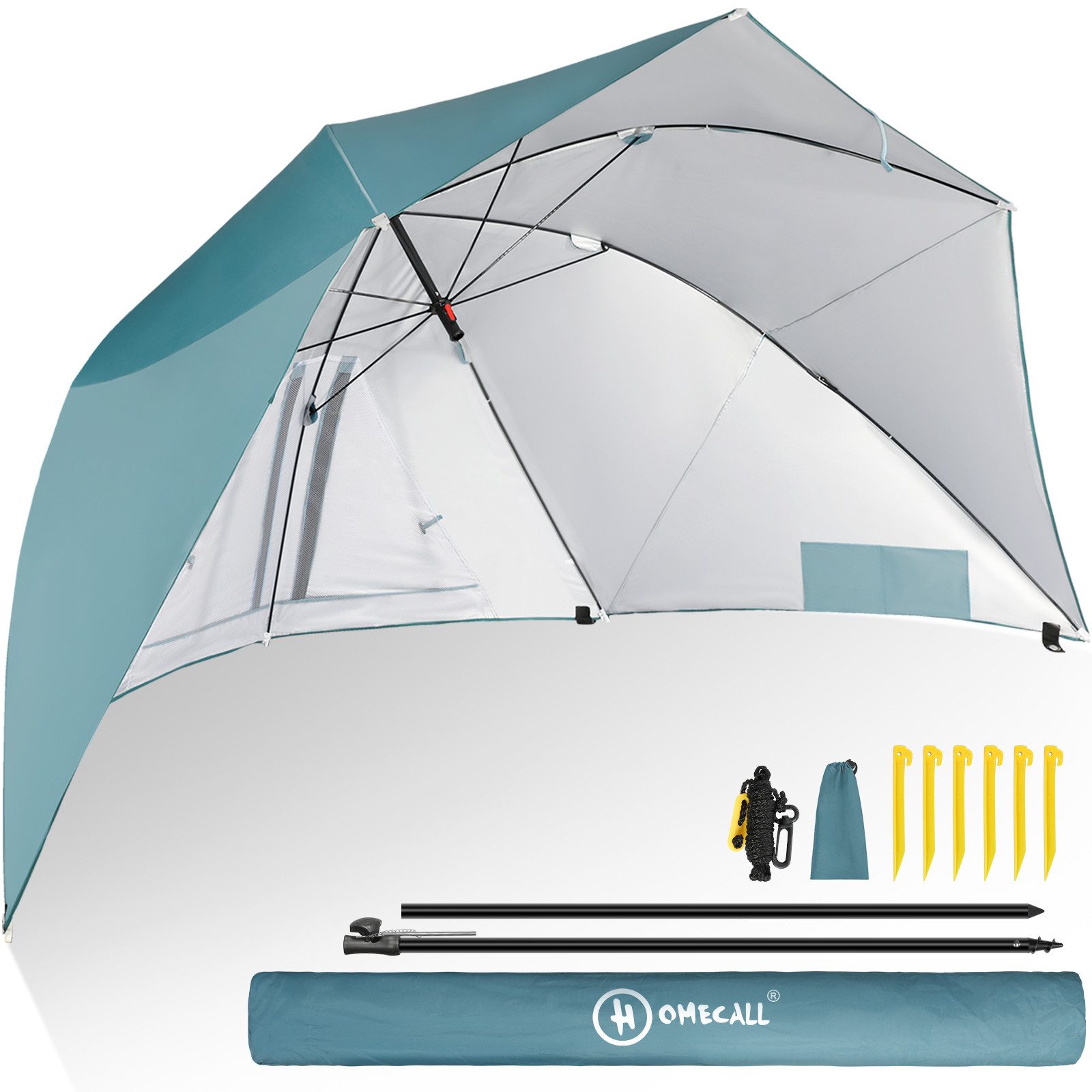 Strandmuschel mit umbrella system UV-resistentes 50+ Khaki
