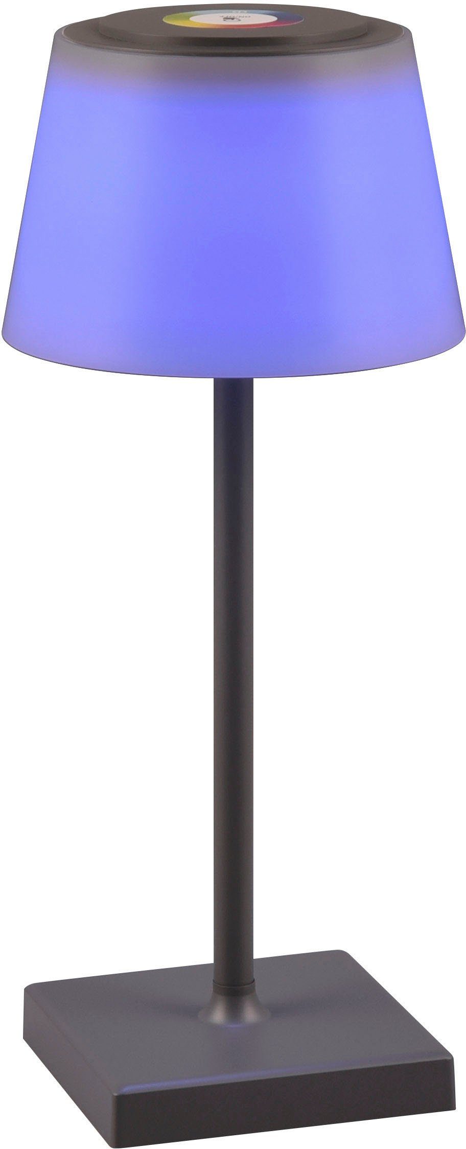TRIO Leuchten LED Lichtfarbe Dimmfunktion, integriert, anthrazit RGB Farbwechsler, Sanchez, Außen-Tischleuchte LED dimmbar einstellbar Garten USB-Ladefunktion, Farbwechsel Akku fest Tischlampe