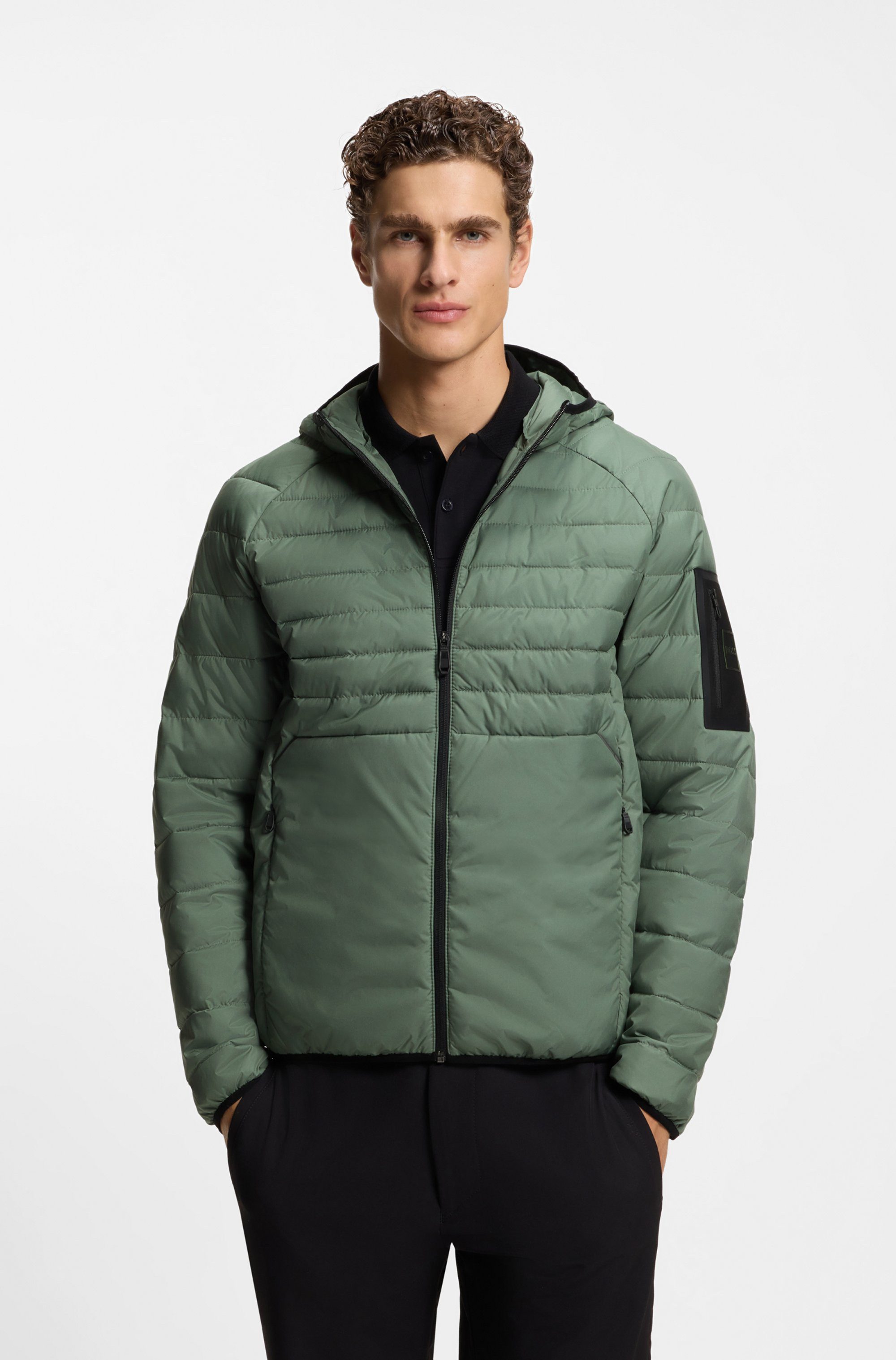 BOSS GREEN Steppjacke Kapuze, Regular Fit, günstig online kaufen