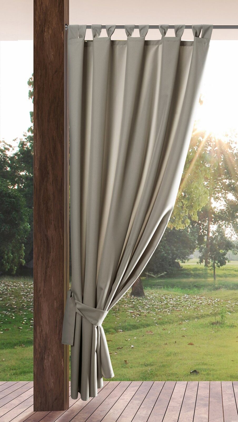 Eurofirany Outdoorvorhang GARDEN, wasserdichter Terrassenvorhang (1 St), Schlaufen, Lichtschutz, Polyester, für Pavillon, Pergola & Balkon, wetterfest, UV-Schutz
