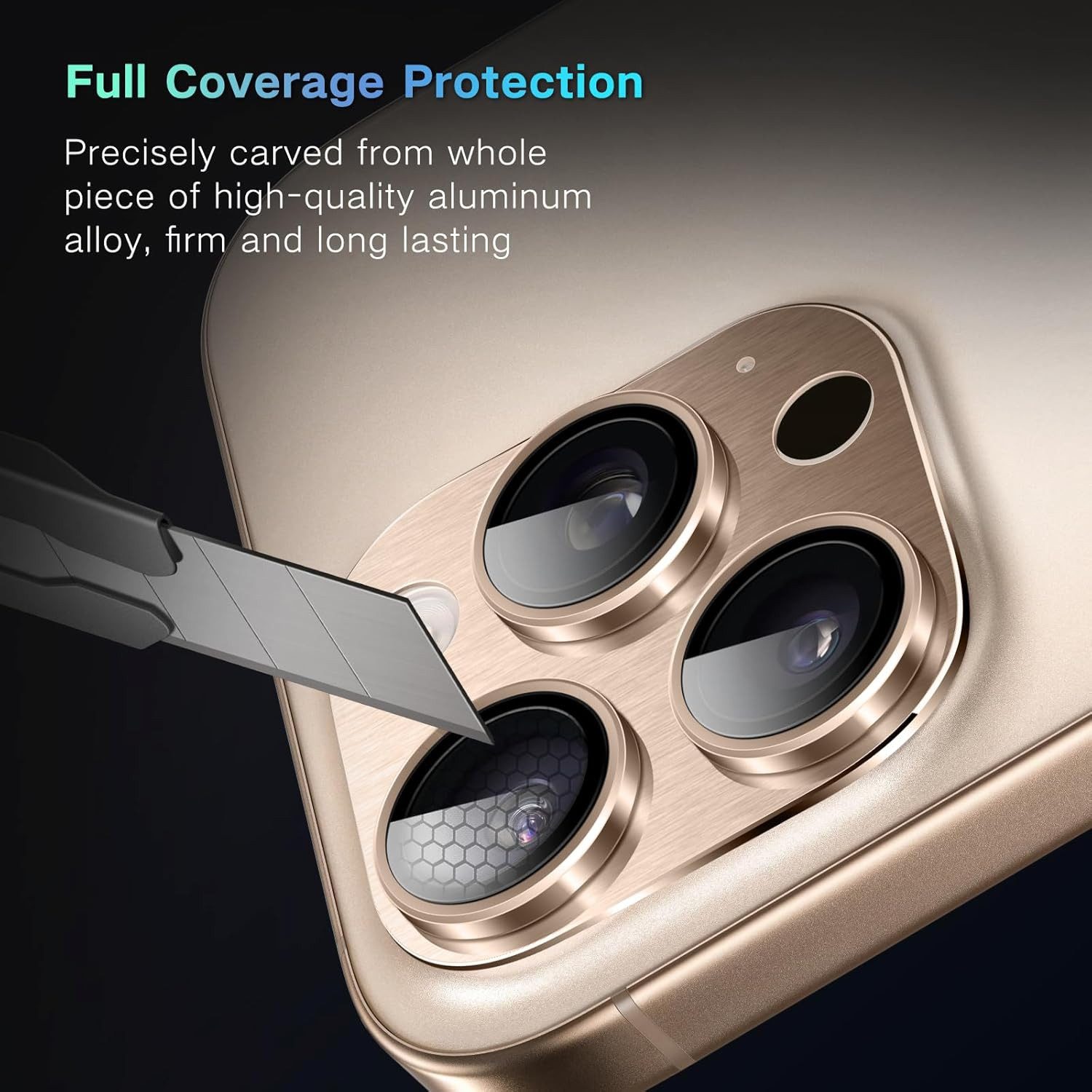 MSM Kameraschutzglas 3D Kameraglas für Apple iPhone 16 Pro / 16 Pro Max Panzerfolie Titan – Bild 4 von 5