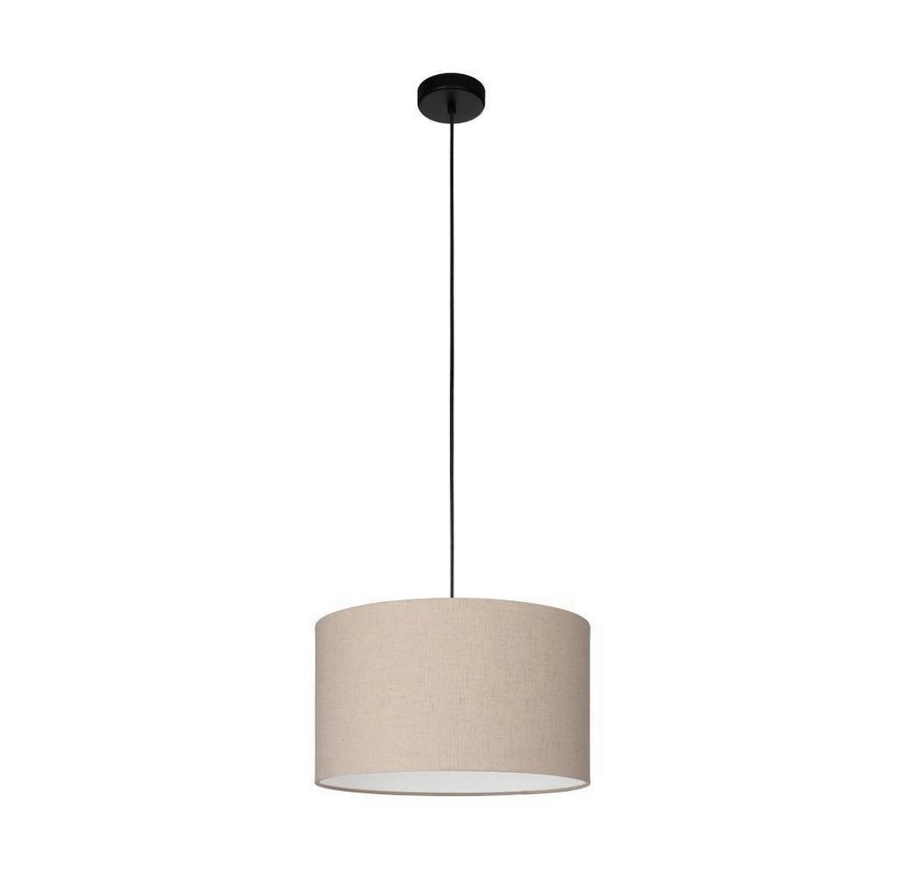 EGLO Hängeleuchte FENIGLIA Pendellampe, Stahl, Textil und Leinen, E27, Hängelampe, Lampe, ohne Leuchtmittel, Hängeleuchte, H110 x Ø38 cm, schwarz, 1X40W exkl.