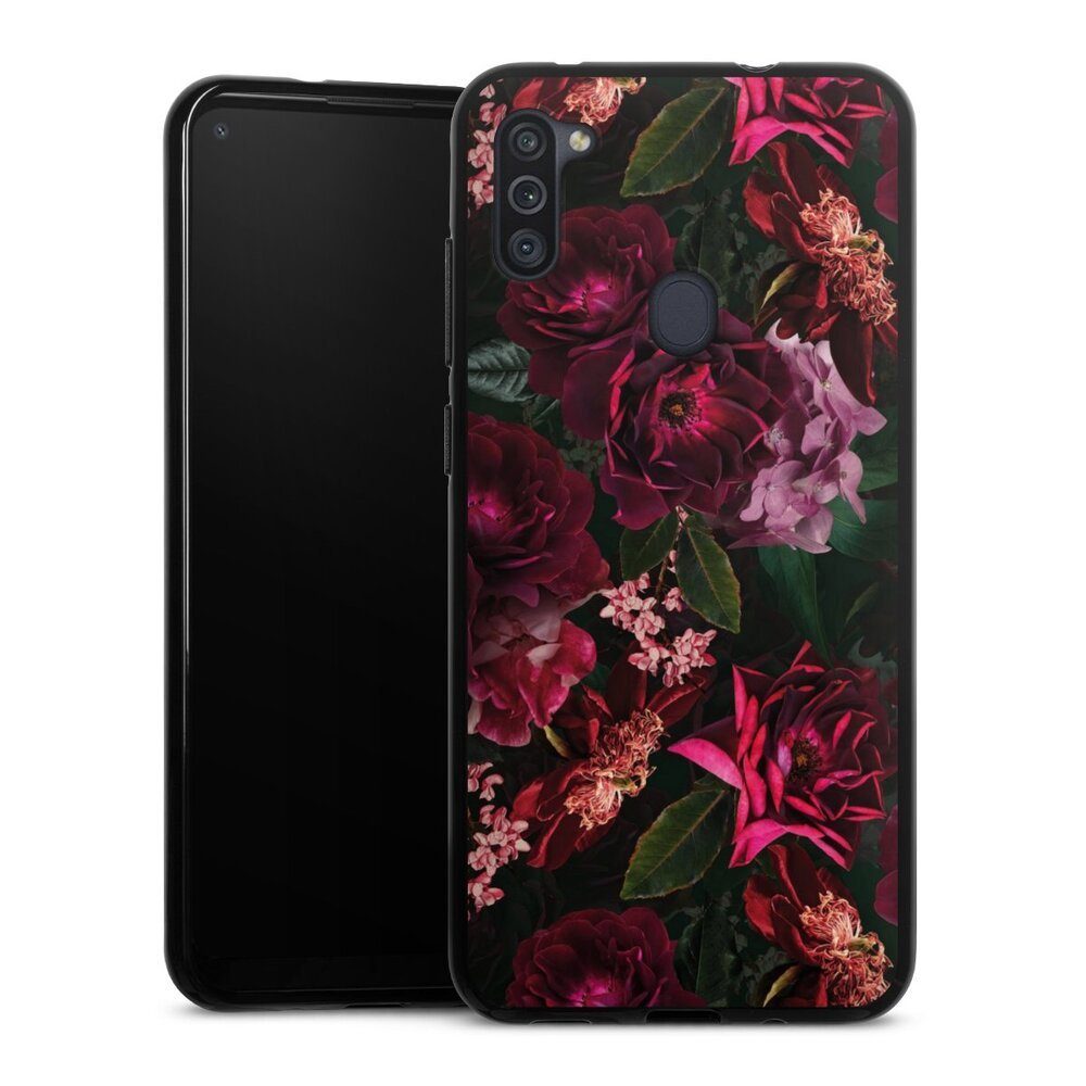 DeinDesign Handyhülle Rose Blumen Blume Dark Red and Pink Flowers, Samsung Galaxy M11 Silikon Hülle Bumper Case Handy Schutzhülle