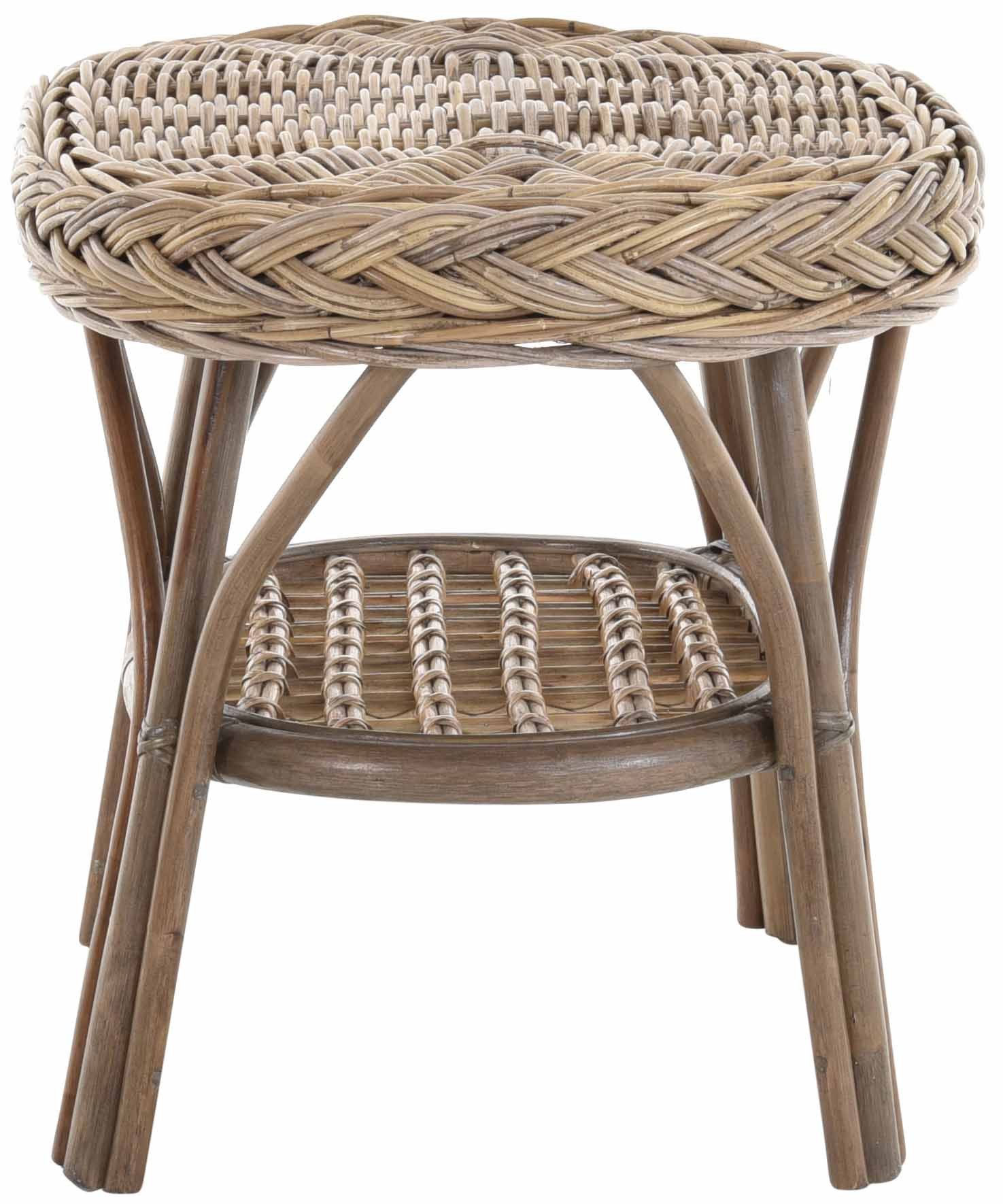 Krines Home Beistelltisch Rattan-Tisch/Ovaler Beistelltisch/Couchtisch Rattantisch Ablage Oval, Oval