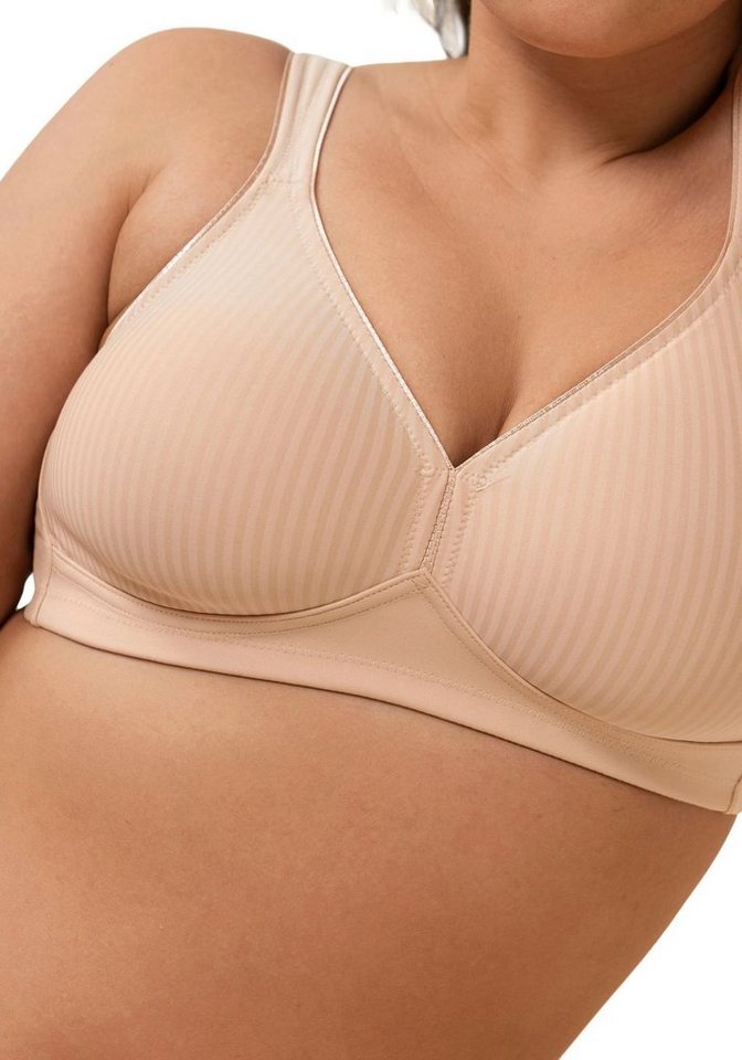 Triumph Bügelloser BH Modern Soft+Cotton dezent gestreift, mit formenden  Cups ohne Polsterung