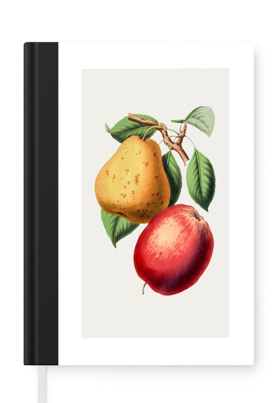 MuchoWow Notizbuch Apfel - Birne - Lebensmittel, Journal, Merkzettel, Tagebuch, Notizheft, A5, 98 Seiten, Haushaltsbuch