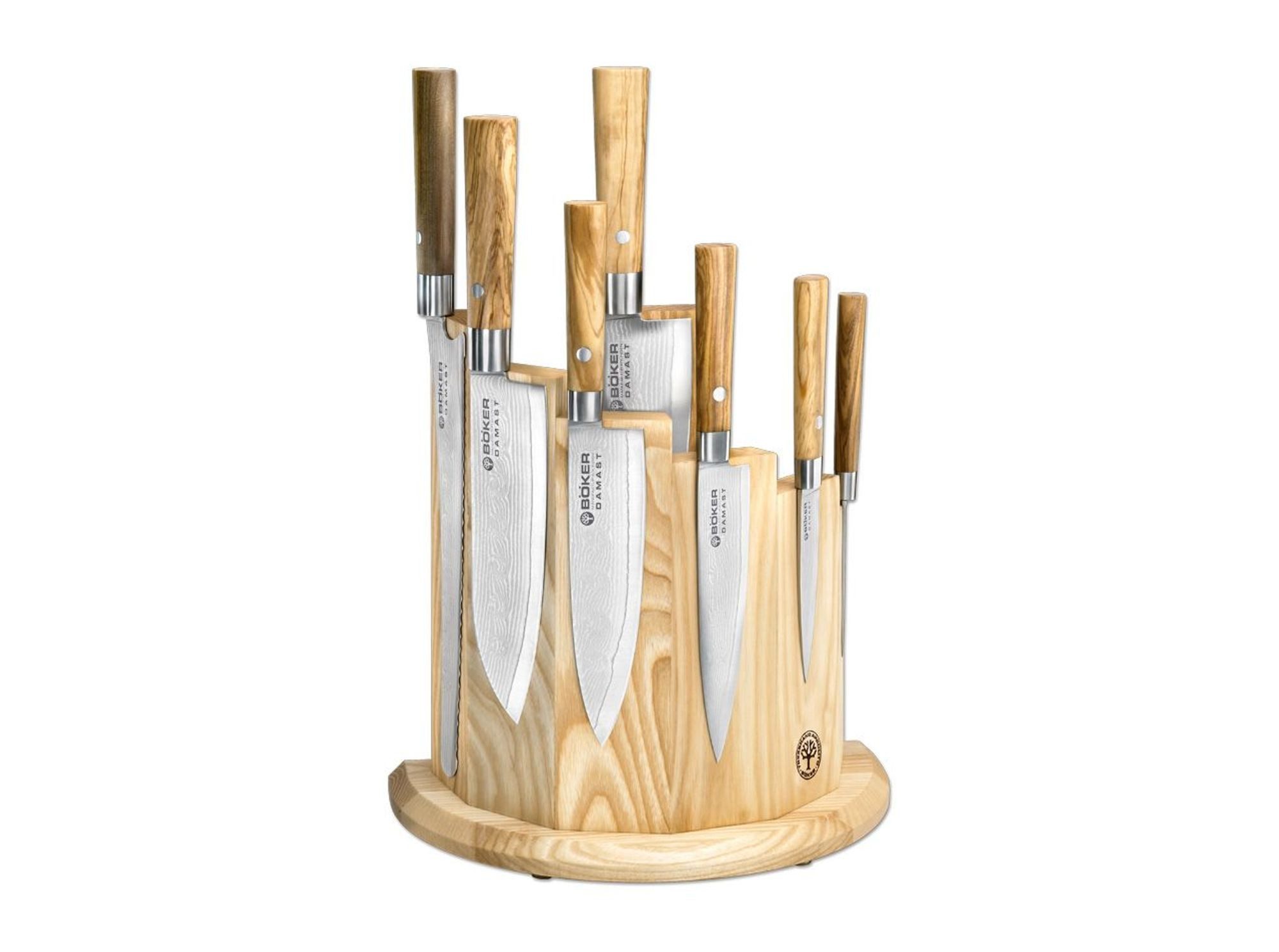 Böker Manufaktur Solingen Universalküchenmesser Böker Damast Olive Kochmesser-Set