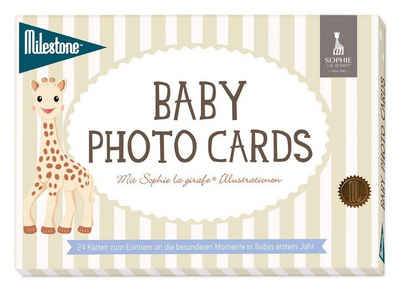 SOPHIE LA GIRAFE Karteikarten Milestone Fotokarten 24er Set Babys erstes Jahr