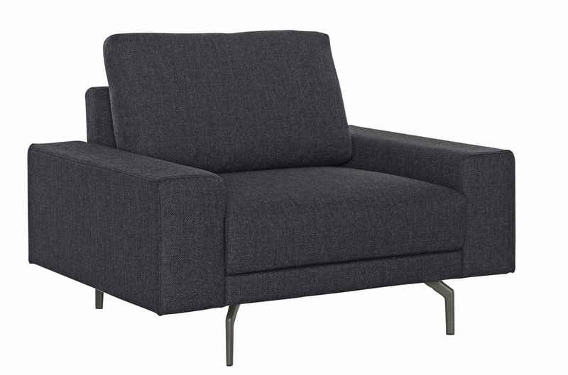 hülsta sofa Sessel hs.450, Armlehne breit niedrig, Alugussfüße in umbragrau, Breite 120 cm