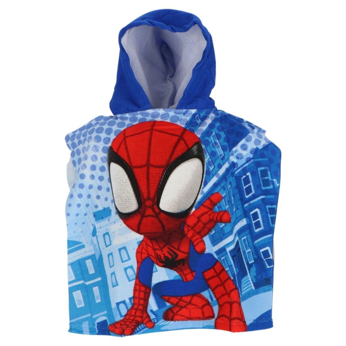 Spiderman Poncho Spiderman Mikrofaser Poncho für Kinder 100x55cm