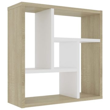 furnicato Wandregal Weiß und Sonoma-Eiche 45,1x16x45,1 cm Holzwerkstoff